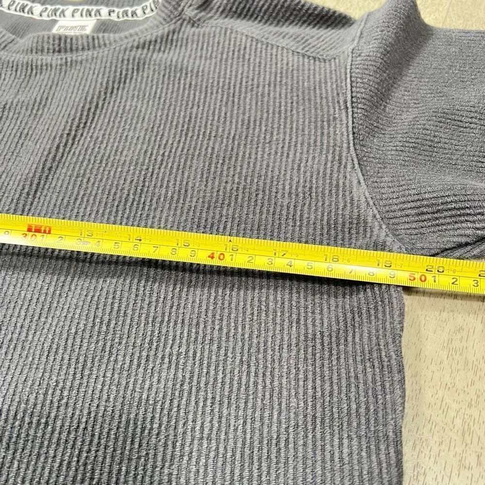 Victoria's Secret PINK Washed Campus Ribbed Crewneck Long Sleeve Pullover XS - Picture 10 of 13